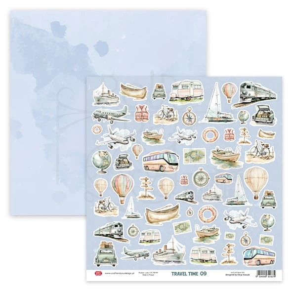 Papier 30x30 elementy do wycięcia Travel Time 09 Craft&amp;You Design