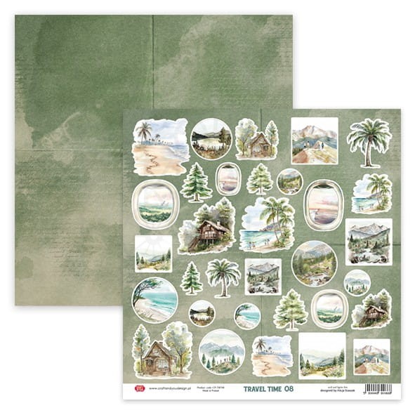 Papier 30x30 elementy do wycięcia Travel Time 08 Craft&amp;You Design