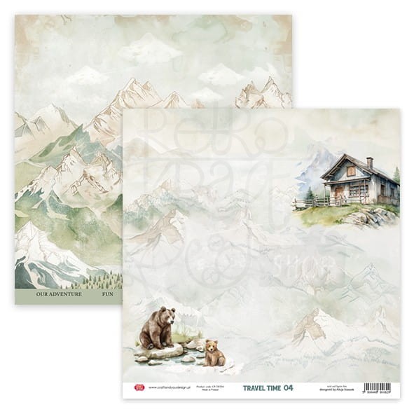 Papier do scrapbookingu 30x30 Travel Time 04 Craft&amp;You Design