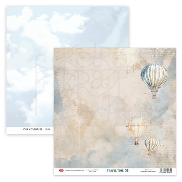 Papier do scrapbookingu 30x30 Travel Time 03 Craft&amp;You Design