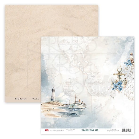 Papier do scrapbookingu 30x30 Travel Time 02 Craft&amp;You Design