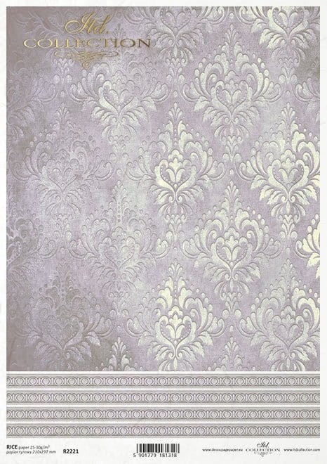 Papier ryżowy do decoupage A4 Tapeta tło R2221 ITD Collection