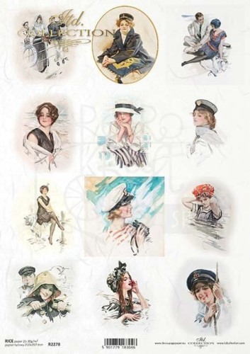 Papier ryżowy do decoupage A4 Vintage kobiety R2278 ITD Collection
