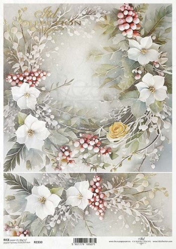 Papier ryżowy do decoupage A4 Zimowy bukiet R2330 ITD Collection