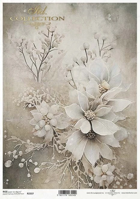 Papier ryżowy do decoupage A4 Zimowy bukiet R2337 ITD Collection