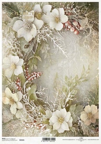 Papier ryżowy do decoupage A4 Zimowy bukiet R2335 ITD Collection