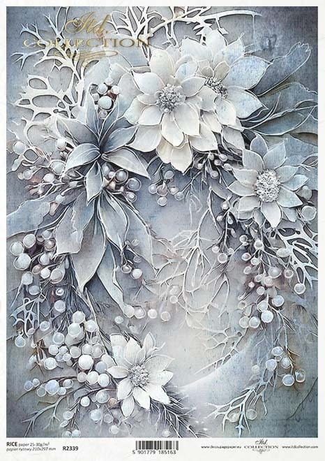 Papier ryżowy do decoupage A4 Zimowy bukiet R2339 ITD Collection