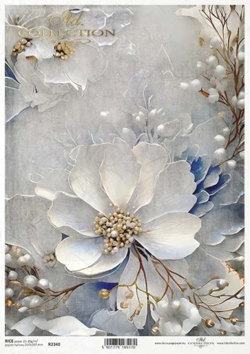 Papier ryżowy do decoupage A4 Zimowy bukiet R2340 ITD Collection