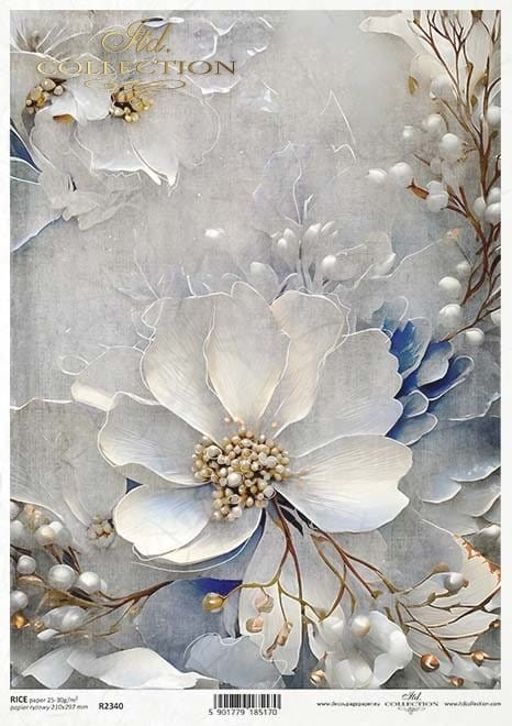 Papier ryżowy do decoupage A4 Zimowy bukiet R2340 ITD Collection