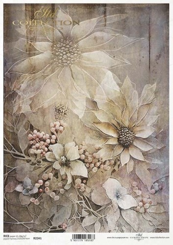Papier ryżowy do decoupage A4 Zimowy bukiet R2341 ITD Collection