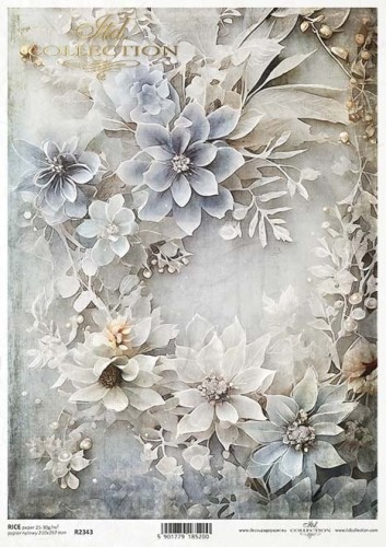 Papier ryżowy do decoupage A4 Zimowy bukiet R2343 ITD Collection