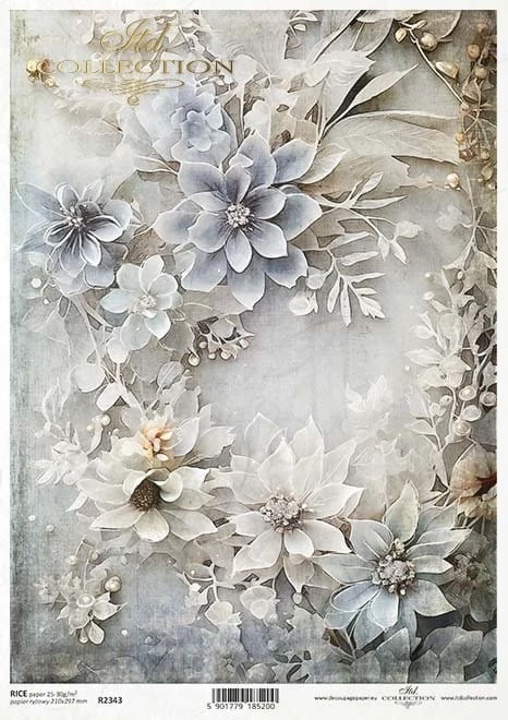 Papier ryżowy do decoupage A4 Zimowy bukiet R2343 ITD Collection