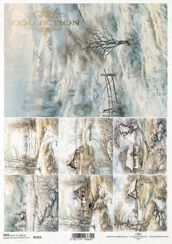 Papier ryżowy do decoupage A4 Pejzaż wczesnowiosenny R2353 ITD Collection