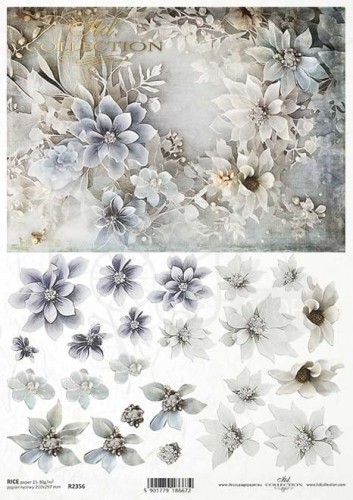 Papier ryżowy do decoupage A4 Zimowy bukiet R2356 ITD Collection