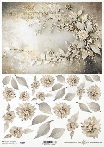 Papier ryżowy do decoupage A4 Zimowy bukiet R2357 ITD Collection