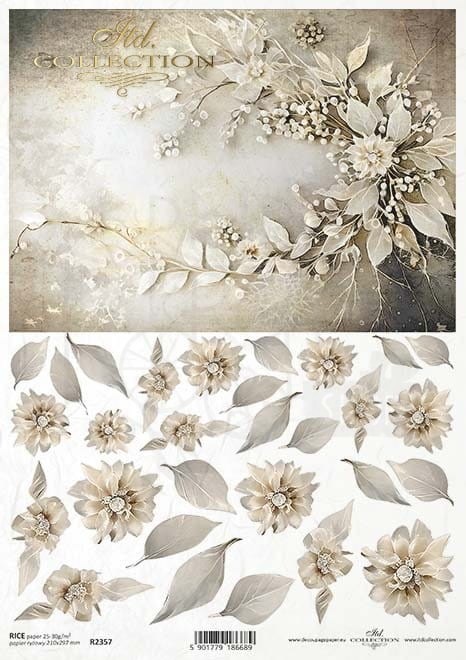 Papier ryżowy do decoupage A4 Zimowy bukiet R2357 ITD Collection