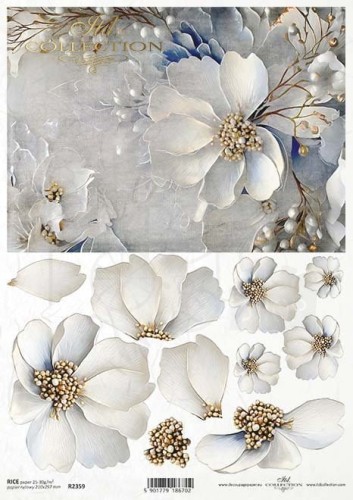 Papier ryżowy do decoupage A4 Zimowy bukiet R2359 ITD Collection