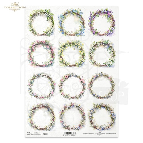Papier ryżowy do decoupage A4 Wiosenne kwiaty R2388 ITD Collection