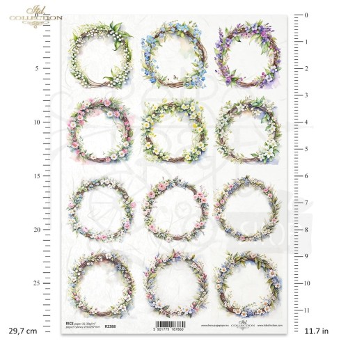 Papier ryżowy do decoupage A4 Wiosenne kwiaty R2388 ITD Collection