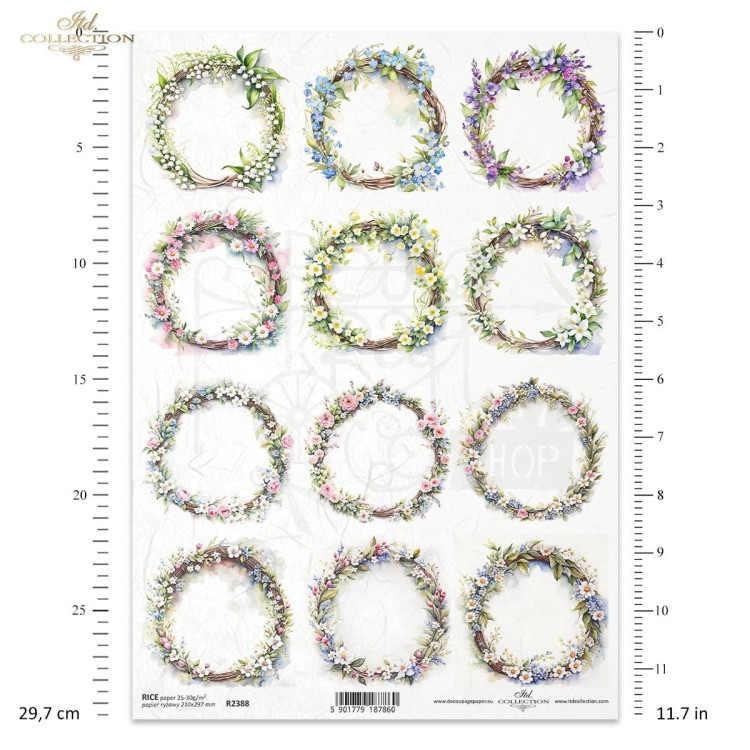 Papier ryżowy do decoupage A4 Wiosenne kwiaty R2388 ITD Collection