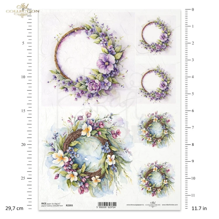 Papier ryżowy do decoupage A4 Wiosenne kwiaty R2393 ITD Collection