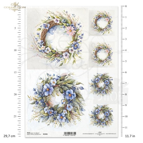 Papier ryżowy do decoupage A4 Wiosenne kwiaty R2396 ITD Collection