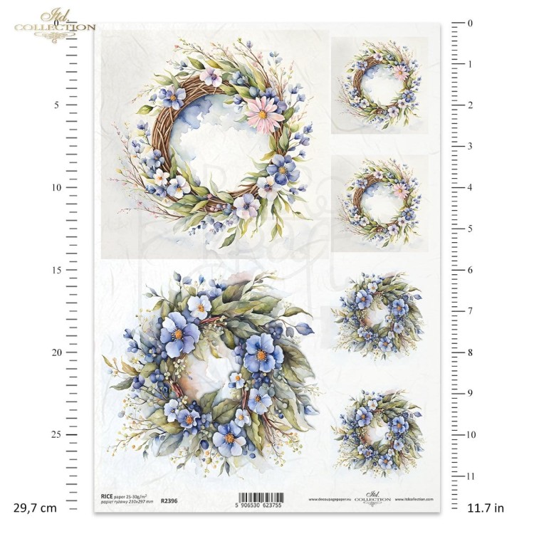 Papier ryżowy do decoupage A4 Wiosenne kwiaty R2396 ITD Collection