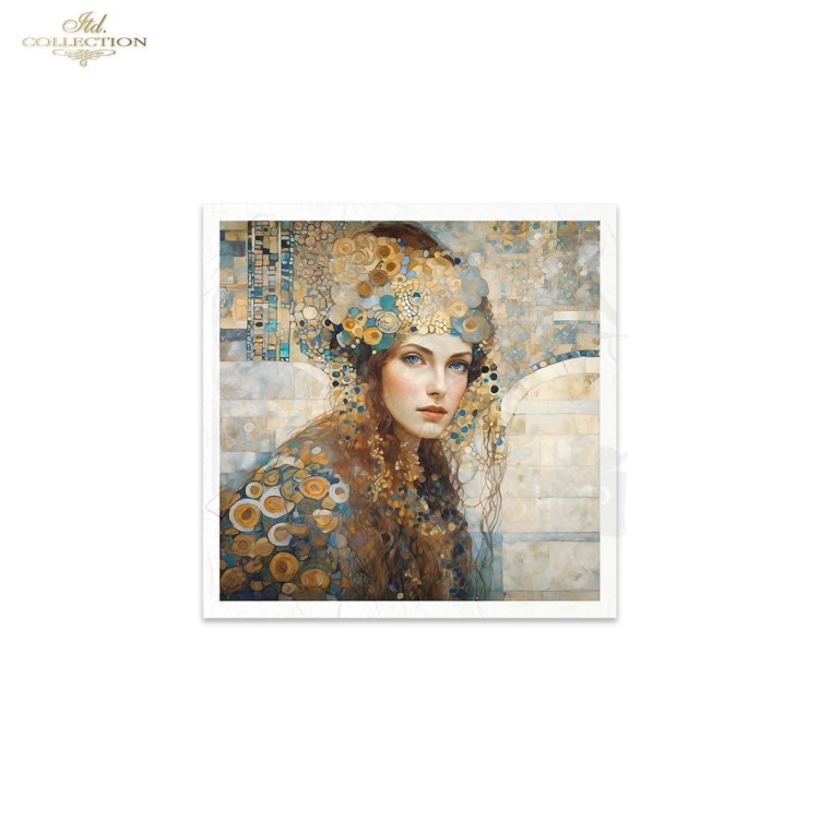 Zestaw papierów ryżowych do decoupage 14.8x14.8 Inspired by Klimt - portrety kobiet RSM126 ITD Collection