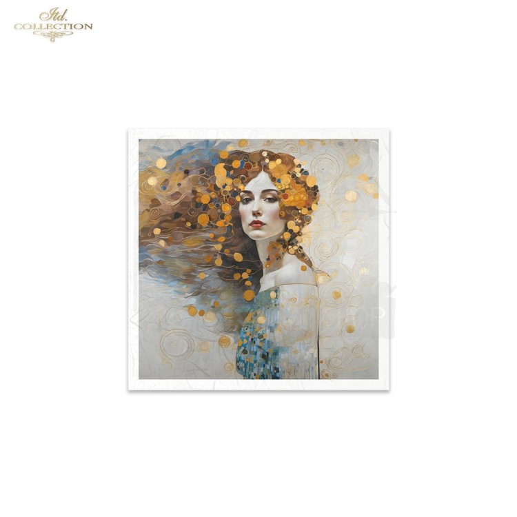 Zestaw papierów ryżowych do decoupage 14.8x14.8 Inspired by Klimt - portrety kobiet RSM126 ITD Collection