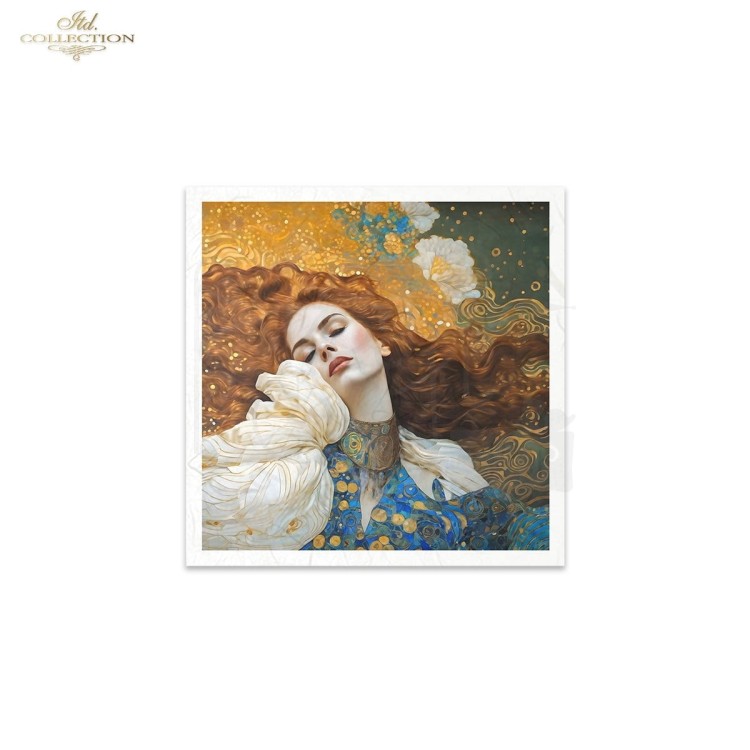 Zestaw papierów ryżowych do decoupage 14.8x14.8 Inspired by Klimt - portrety kobiet RSM126 ITD Collection