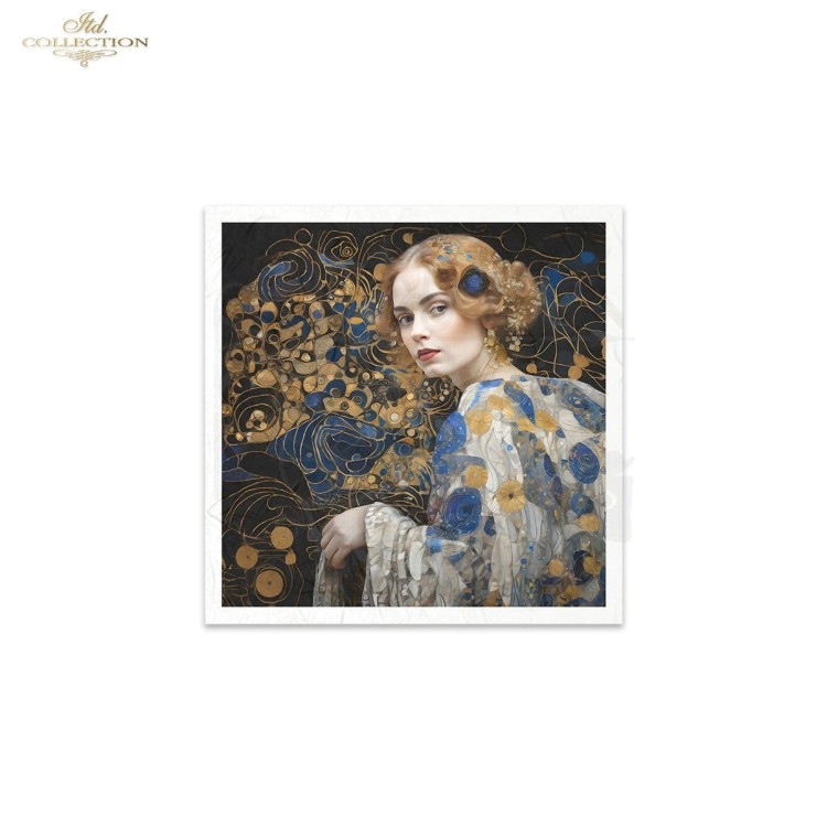 Zestaw papierów ryżowych do decoupage 14.8x14.8 Inspired by Klimt - portrety kobiet RSM127 ITD Collection