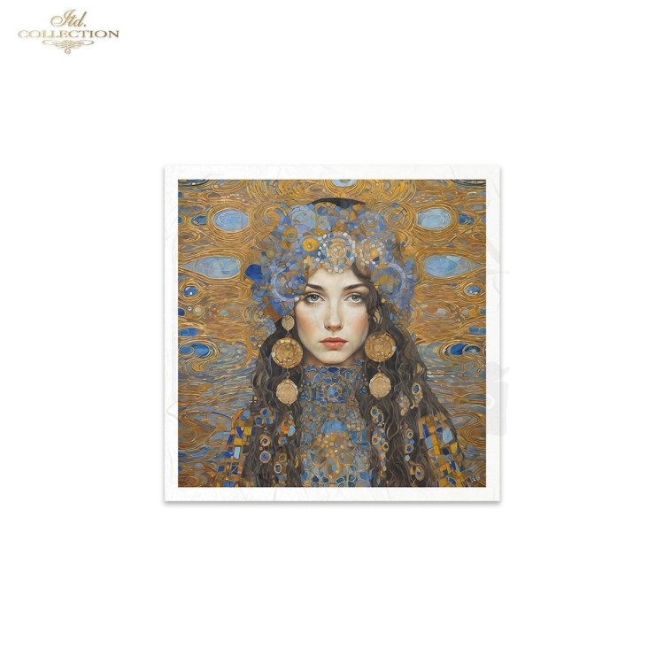 Zestaw papierów ryżowych do decoupage 14.8x14.8 Inspired by Klimt - portrety kobiet RSM127 ITD Collection