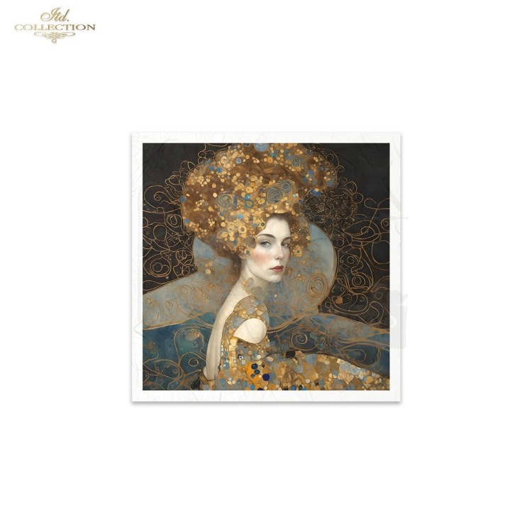 Zestaw papierów ryżowych do decoupage 14.8x14.8 Inspired by Klimt - portrety kobiet RSM127 ITD Collection