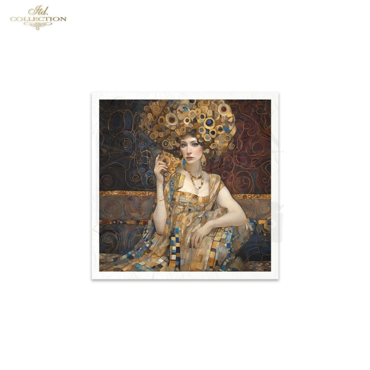 Zestaw papierów ryżowych do decoupage 14.8x14.8 Inspired by Klimt - portrety kobiet RSM127 ITD Collection