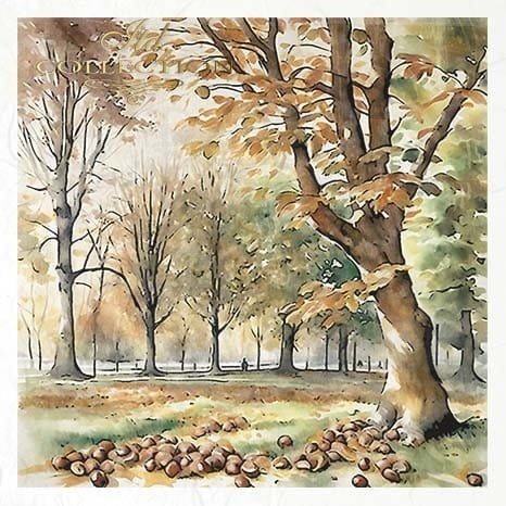 Zestaw papierów ryżowych do decoupage 14.8x14.8 Jesienne widoczki RSM102 ITD Collection