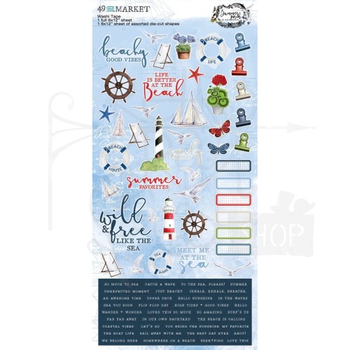 Taśma washi tape Summer Porch 2 arkusze SP-27860 49 and Market
