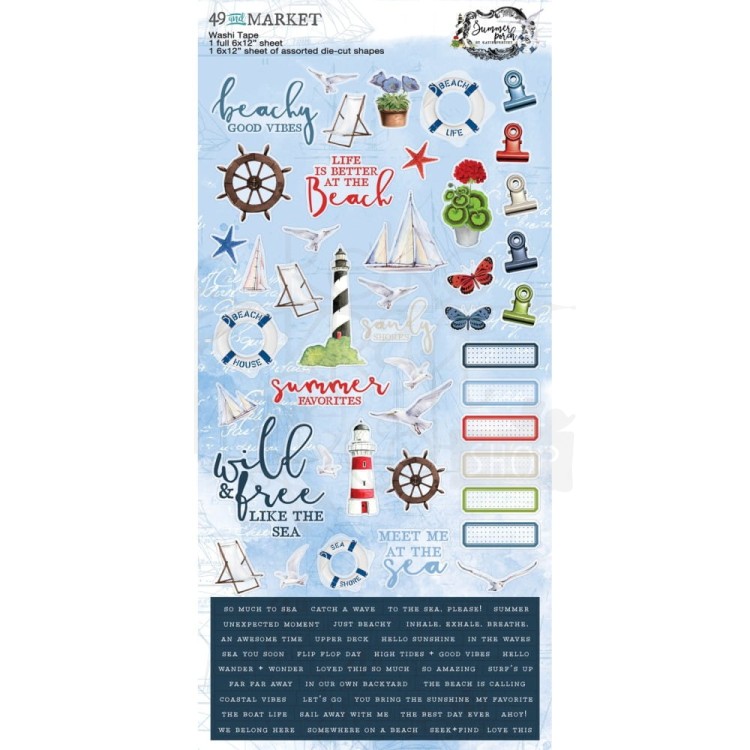 Taśma washi tape Summer Porch 2 arkusze SP-27860 49 and Market