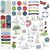 Ozdoby tekturowe die-cuts Summer Porch Chipboard Set 59 szt SP-27846 49 and Market