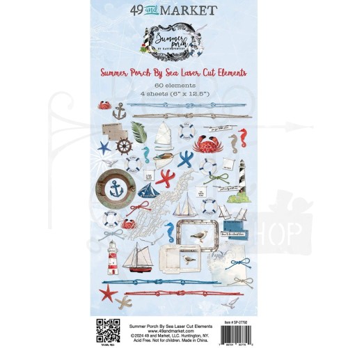Ozdoby papierowe die-cuts Summer Porch By Sea 60 szt SP-27792 49 and Market