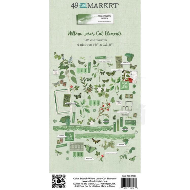 Ozdoby papierowe die-cuts Color Swatch Willow Elements 69 szt WCS-27983 49 and Market