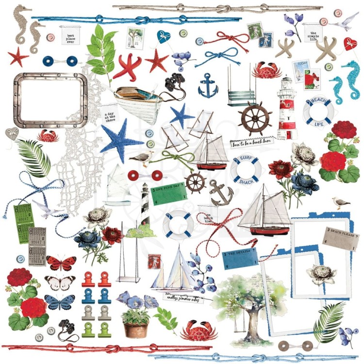 Ozdoby papierowe die-cuts Summer Porch Mini 113 szt SP-27808 49 and Market