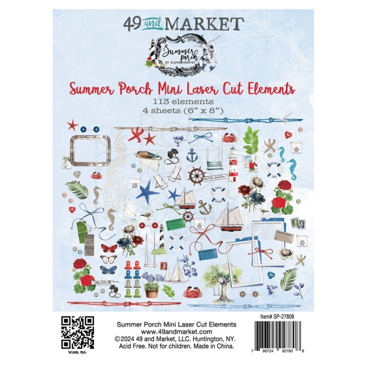 Ozdoby papierowe die-cuts Summer Porch Mini 113 szt SP-27808 49 and Market