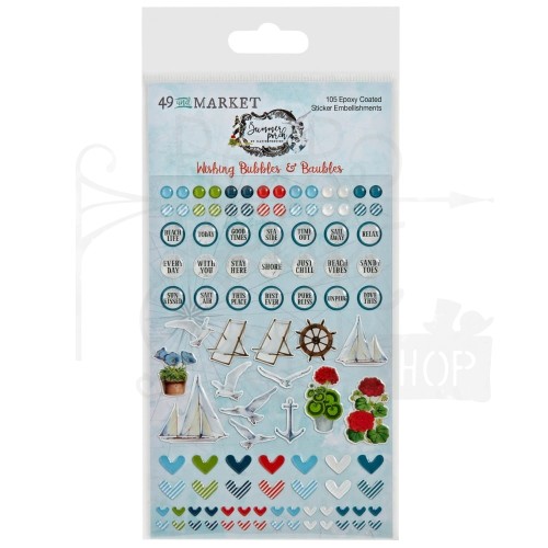 Naklejki epoksydowe Summer Porch Wishing Bubbles &amp; Baubles 105 szt SP-27877 49 and Market