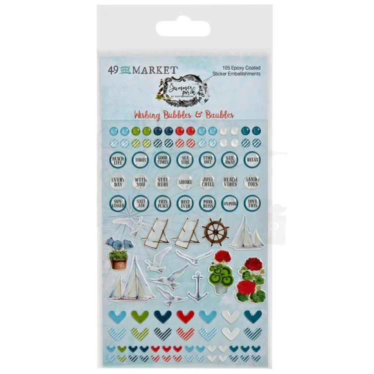 Naklejki epoksydowe Summer Porch Wishing Bubbles &amp; Baubles 105 szt SP-27877 49 and Market