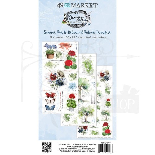 Rub-On Transfer 15x30 Summer Porch Botanical 3 arkusze SP-27761 49 and Market