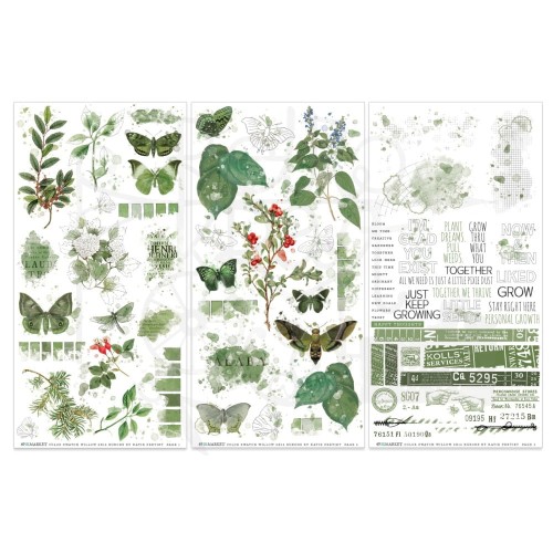 Rub-On Transfer 15x30 Color Swatch Willow 3 arkusze WCS-27976 49 and Market