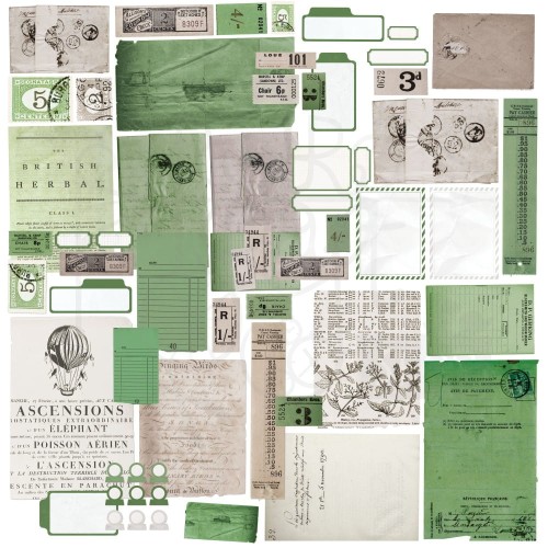 Ozdoby papierowe Color Swatch Willow Ephemera Stackers 60 szt WCS-28003 49 and Market