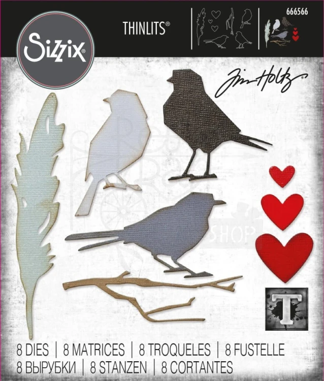 Wykrojnik Thinlits Vault Lovebirds By Tim Holtz 666566 Sizzix