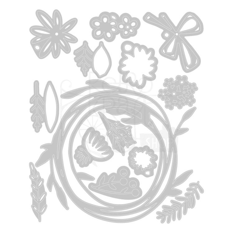 Wykrojnik Thinlits Vault Funny Floral Wreath By Tim Holtz 666563 Sizzix