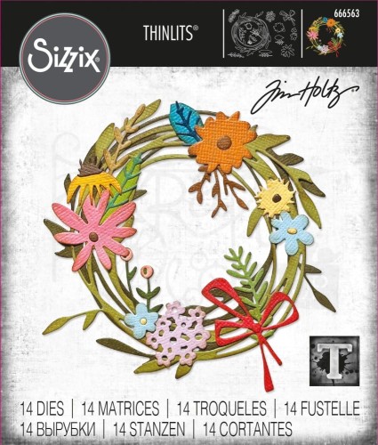 Wykrojnik Thinlits Vault Funny Floral Wreath By Tim Holtz 666563 Sizzix